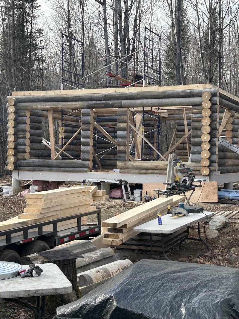 Charpente en bois rond